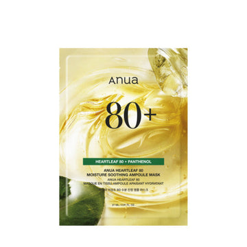 Anua HEARTLEAF 80 MOISTURE SOOTHING AMPOULE MASK 27ml X 10ea - Glamourous Grace