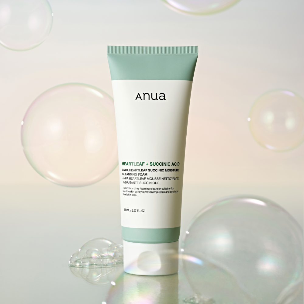 Anua HEARTLEAF SUCCINIC MOISTURE CLEANSING FOAM 150ml - Glamourous Grace