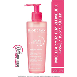 Bioderma Sensibio: Gentle Facial Cleansing Gel for Sensitive Skin - Hypoallergenic, Makeup Remover, D.A.F Complex - Soothing & Protective, 6.76 fl oz - Glamourous Grace