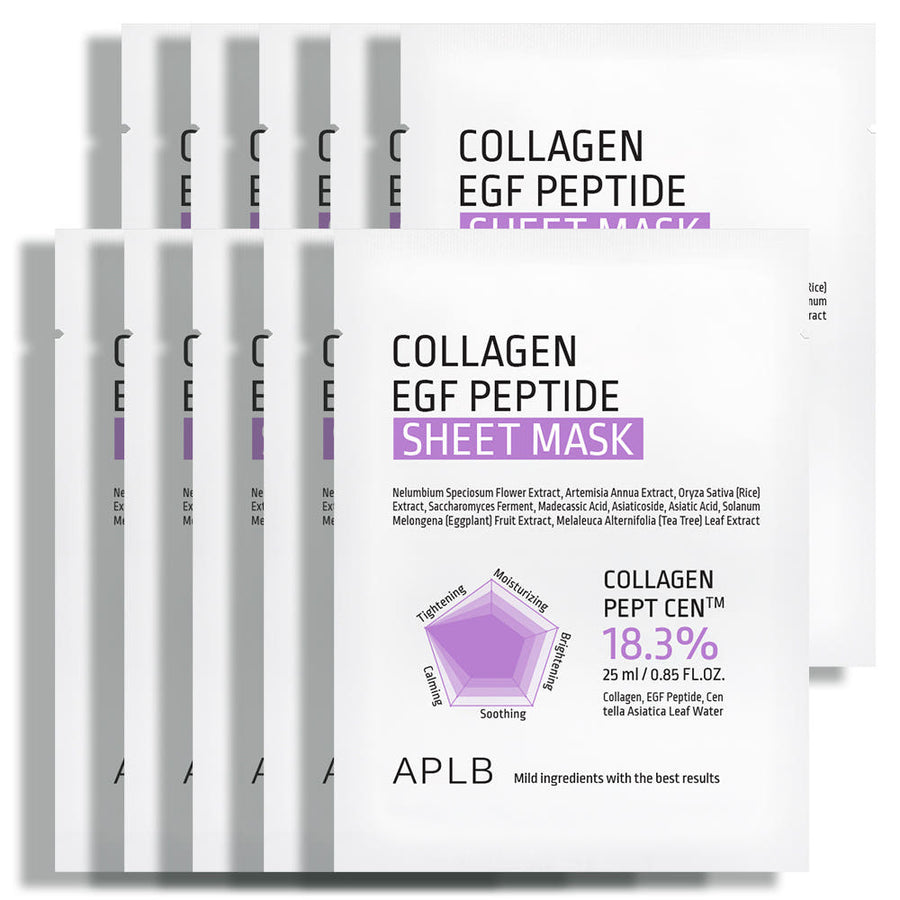 APLB Collagen EGF Peptide Sheet Mask 25ml X 10ea - Glamourous Grace