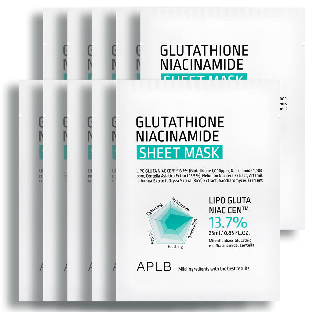 APLB Glutathioine Niacinamide Sheet Mask 25ml 10ea - Glamourous Grace