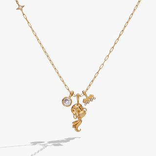 Aquarius Zodiac Charm Cluster Necklace