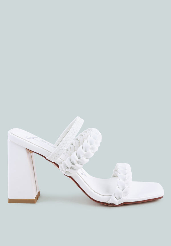 Arnie Braided Straps Block Heeled Sandals - Glamourous Grace