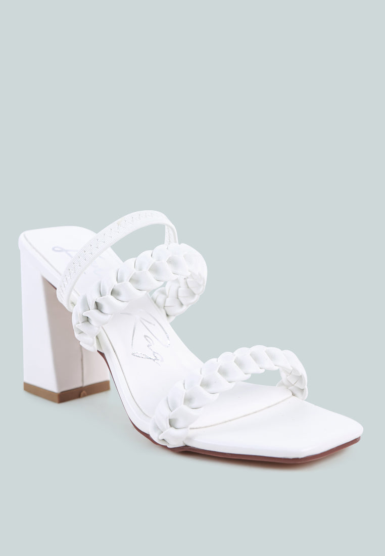 Arnie Braided Straps Block Heeled Sandals - Glamourous Grace