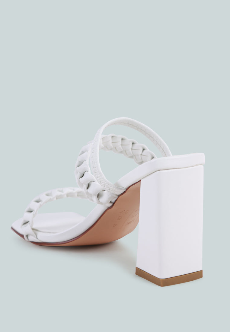 Arnie Braided Straps Block Heeled Sandals - Glamourous Grace