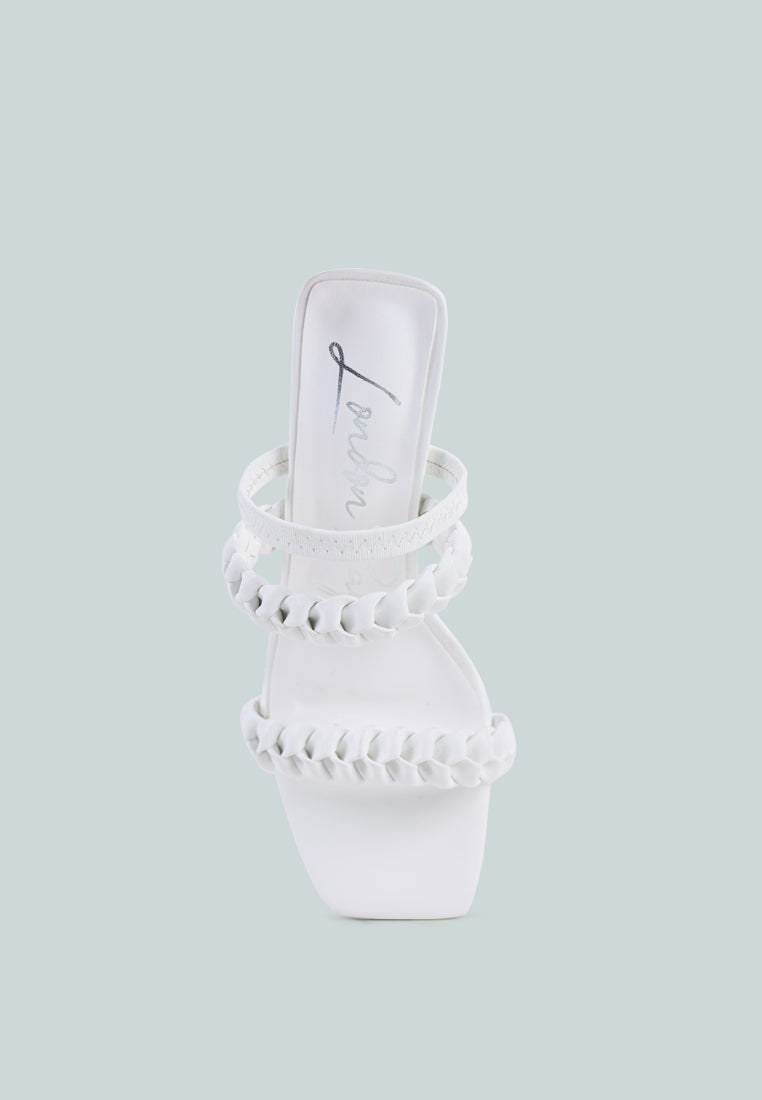 Arnie Braided Straps Block Heeled Sandals - Glamourous Grace
