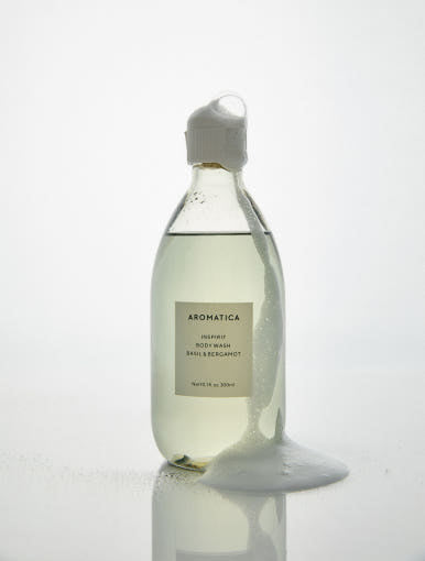 AROMATICA Inspirit Body Wash Basil & Bergamot 300ml - Glamourous Grace