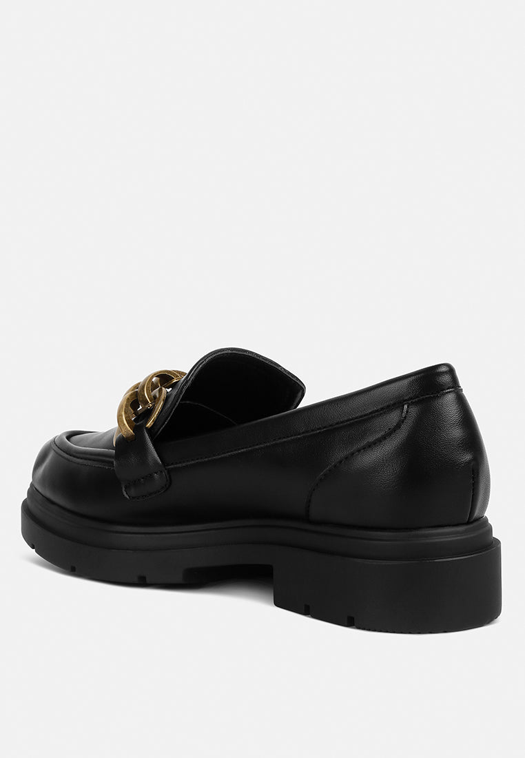 Arthur Faux Leather Chunky Platform Loafers - Glamourous Grace