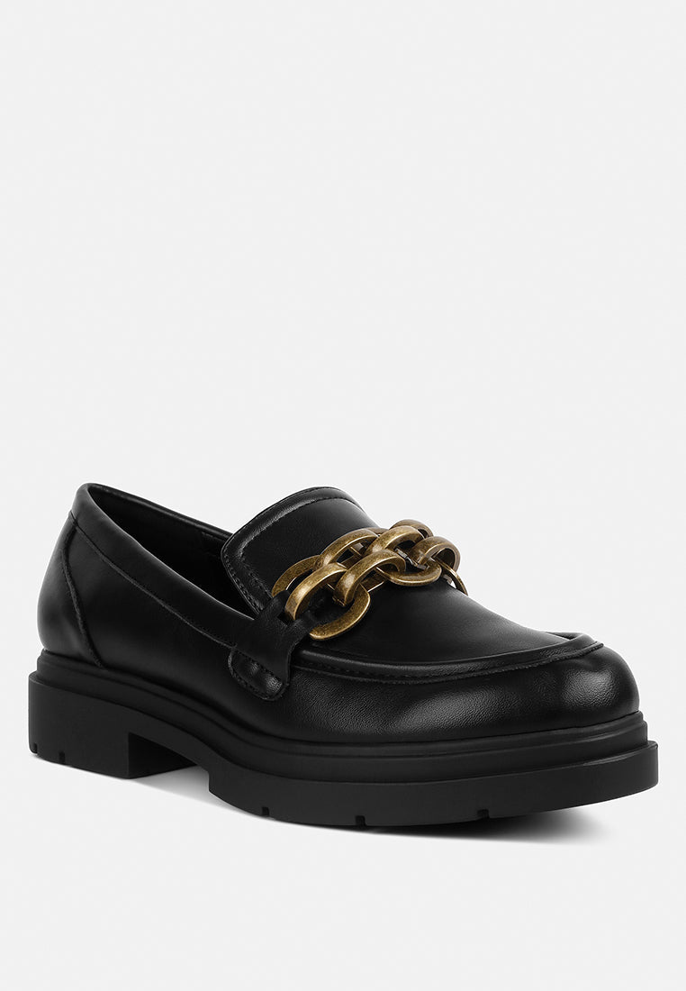 Arthur Faux Leather Chunky Platform Loafers - Glamourous Grace