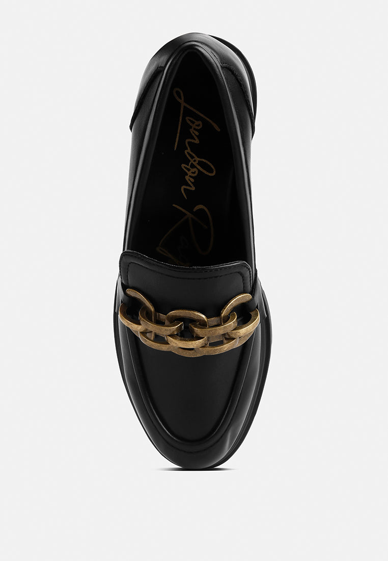 Arthur Faux Leather Chunky Platform Loafers - Glamourous Grace