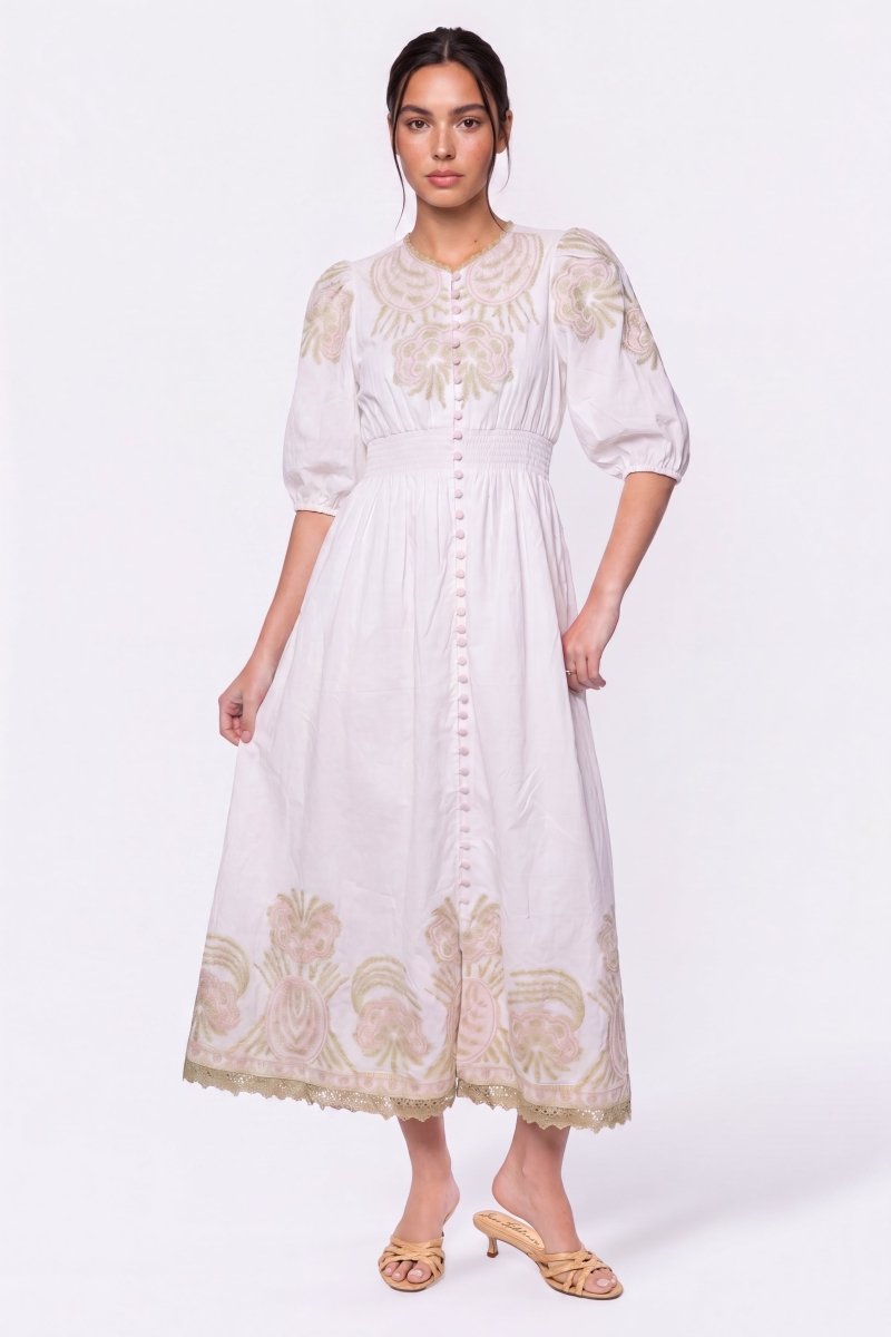 Ashley Dress (Ivory Pink) - Glamourous Grace