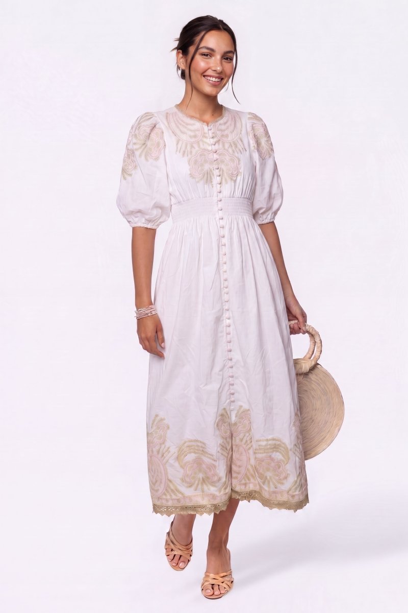 Ashley Dress (Ivory Pink) - Glamourous Grace