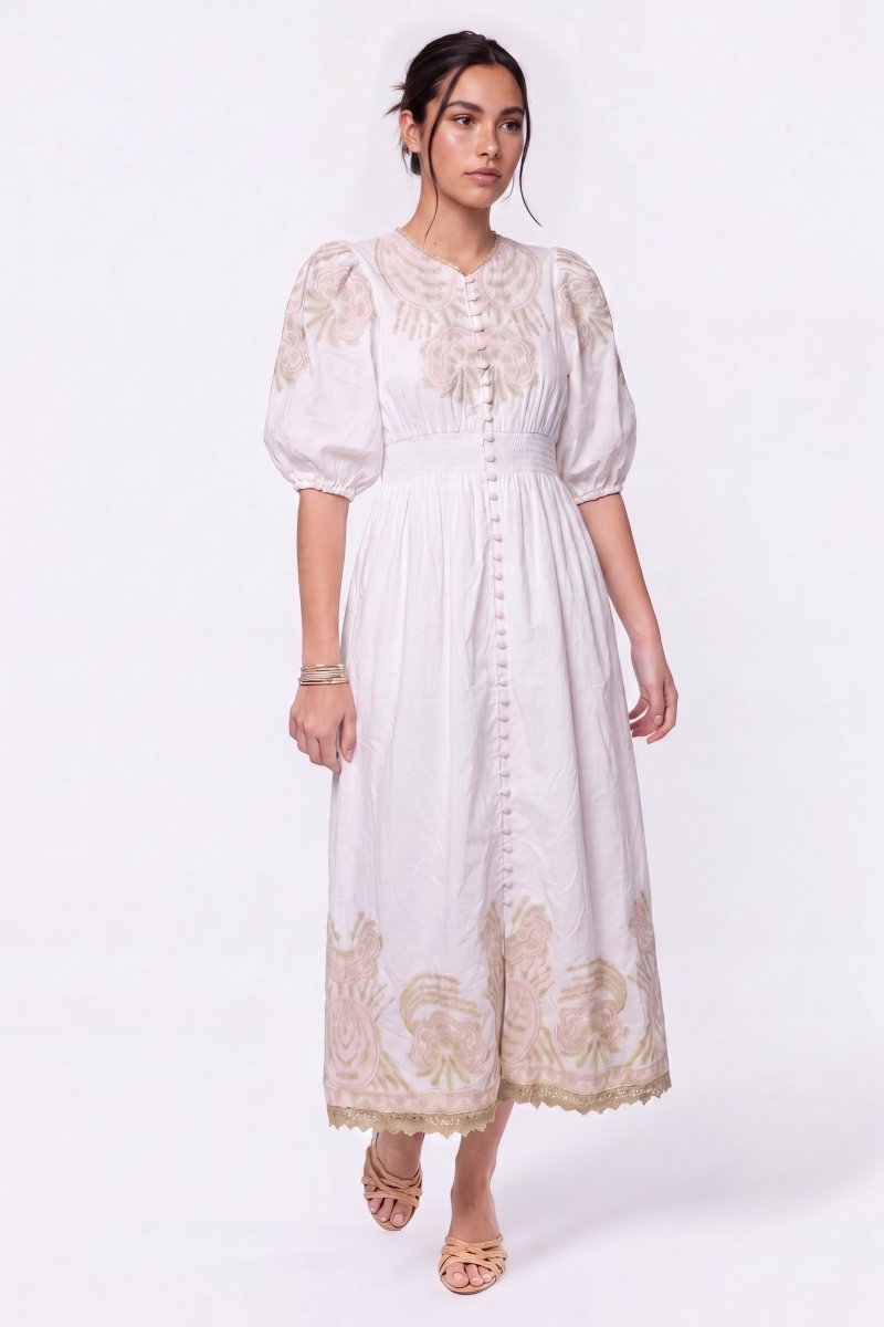 Ashley Dress (Ivory Pink) - Glamourous Grace