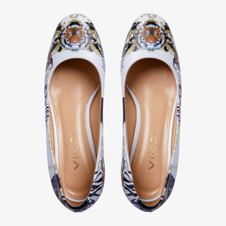 The Perugia White Leather Lower Heel Pump Women Shoe - Glamourous Grace