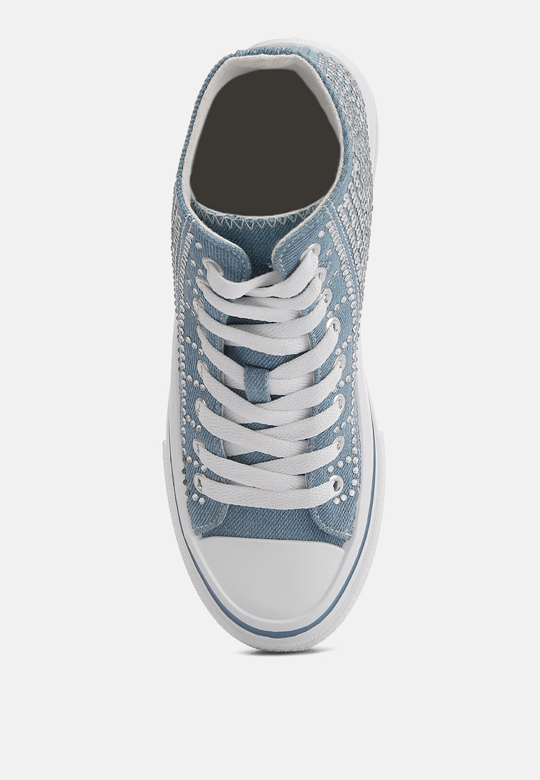 Asuka High Top Denim Sneakers - Glamourous Grace
