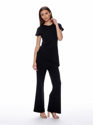 Asymmetric Cut Ruched-Side Top