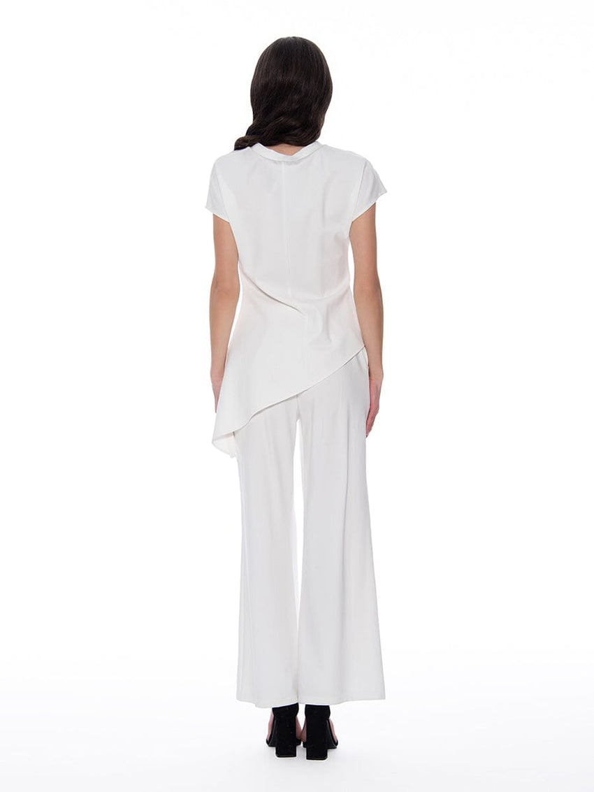 Asymmetric Cut Ruched-Side Top