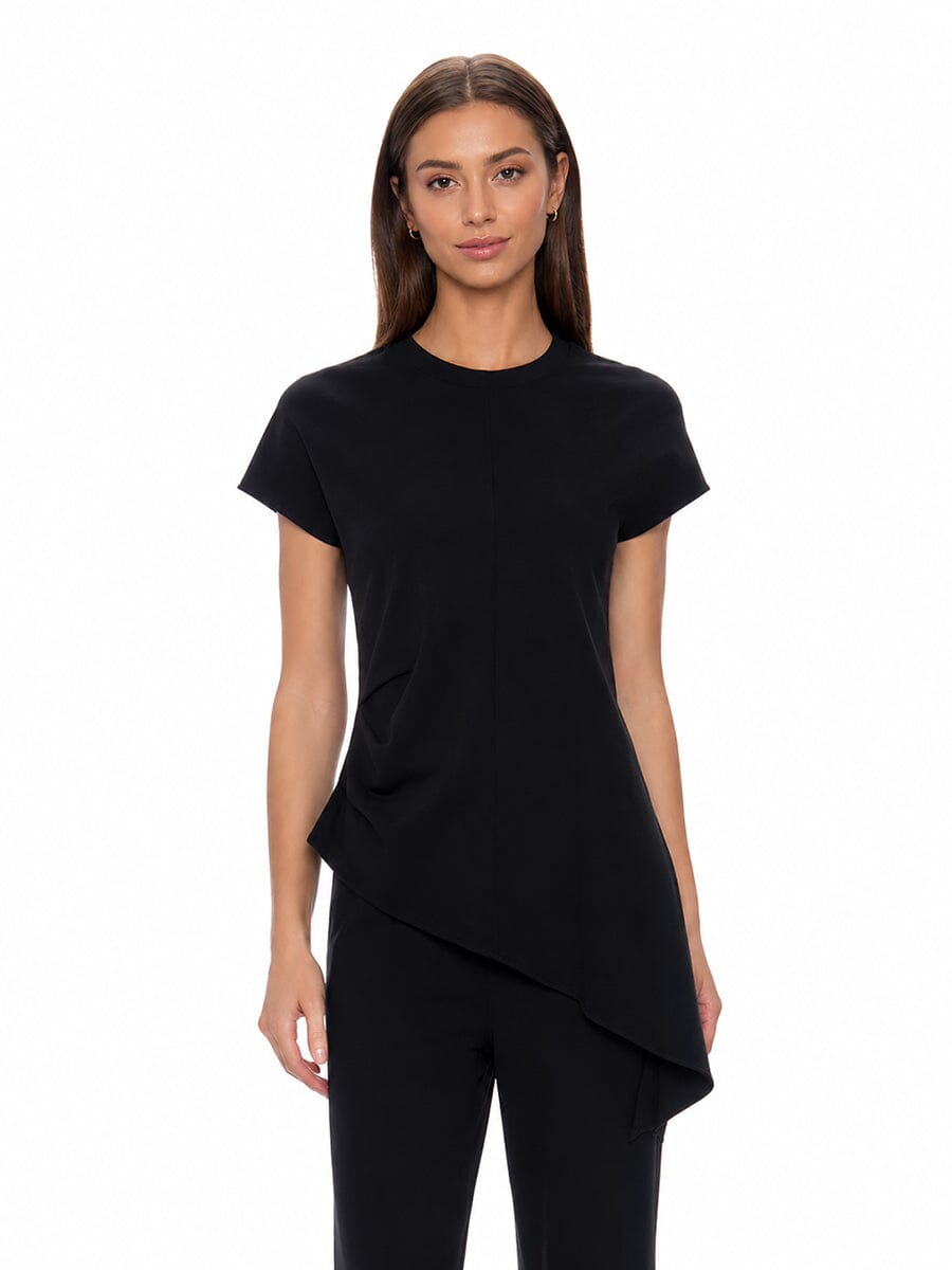 Asymmetric Cut Ruched-Side Top - Glamourous Grace