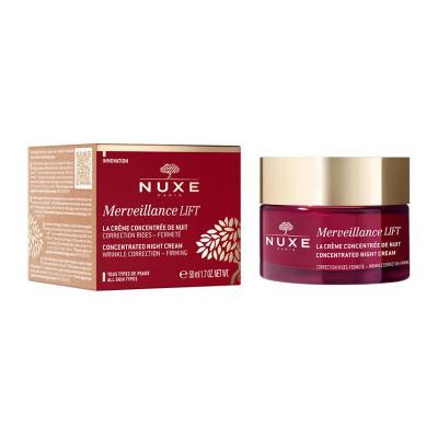 Nuxe Merveillance Lift Concentrated Night Cream 50ml - Anti-Aging Hyaluronic Acid Night Cream for Dry, Mature Skin - Glamourous Grace