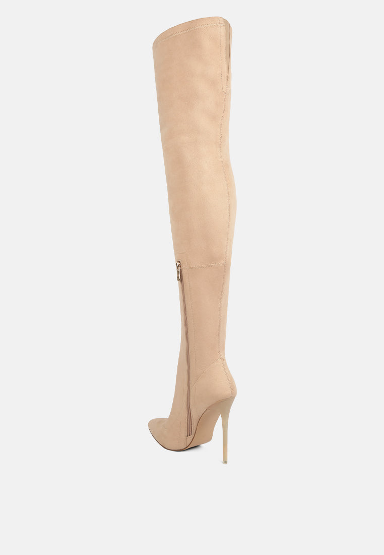 Atelier Stretch Faux Suede Stiletto Long Boots - Glamourous Grace