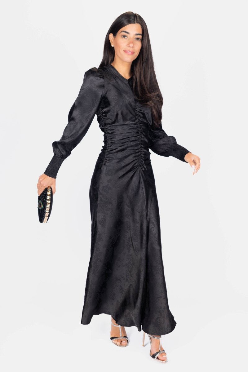 Audrey Dress Long Sleeve (Black) - Glamourous Grace