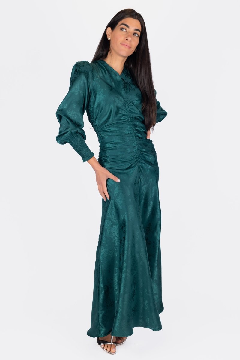 Audrey Dress Long Sleeve (Green) - Glamourous Grace