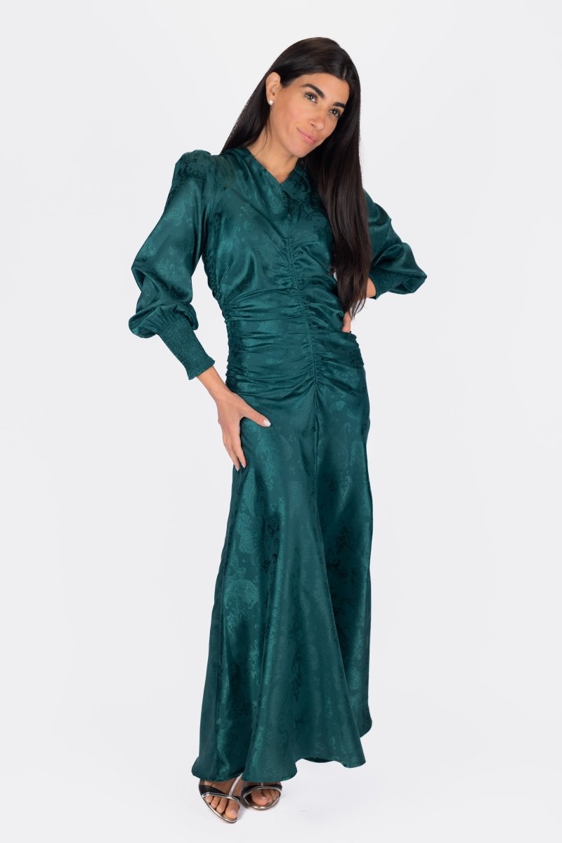 Audrey Dress Long Sleeve (Green) - Glamourous Grace
