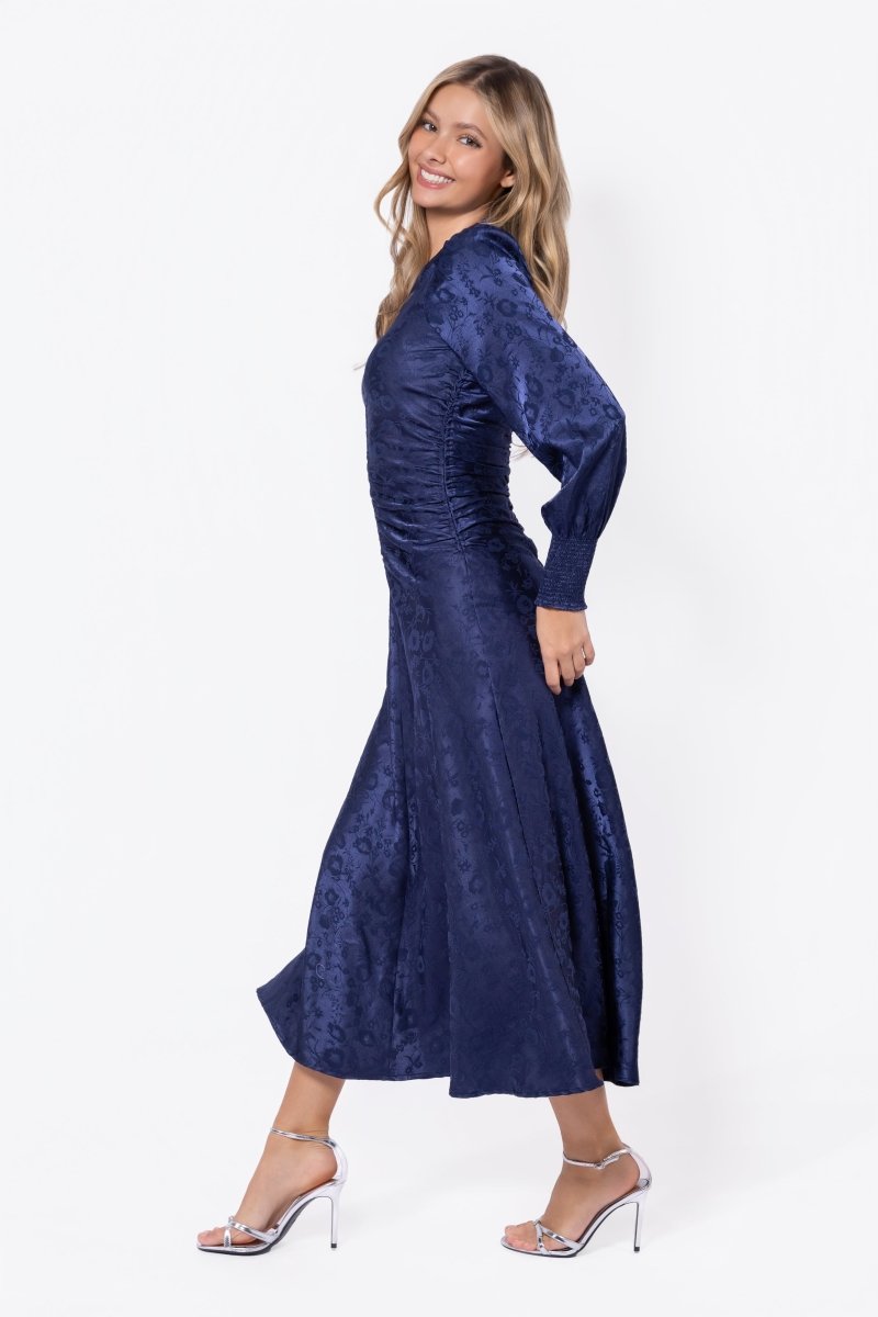 Audrey Dress Long Sleeve (Navy) - Glamourous Grace
