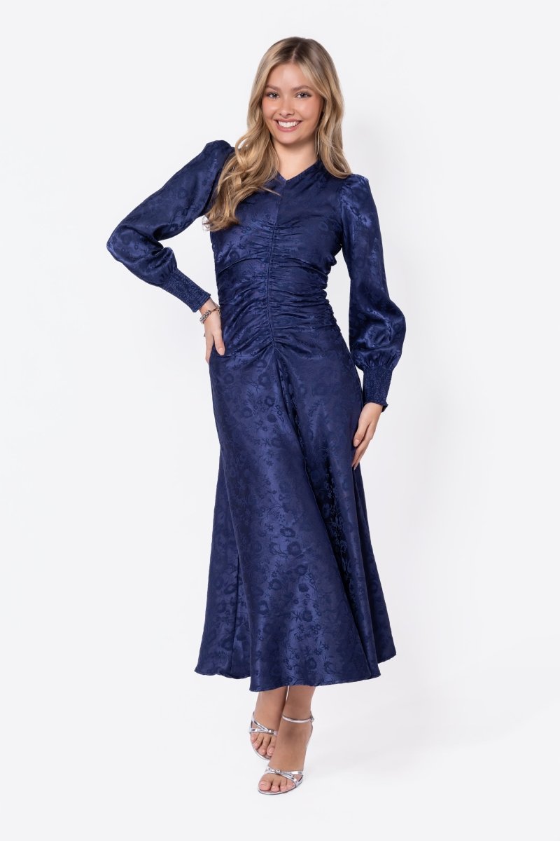 Audrey Dress Long Sleeve (Navy) - Glamourous Grace