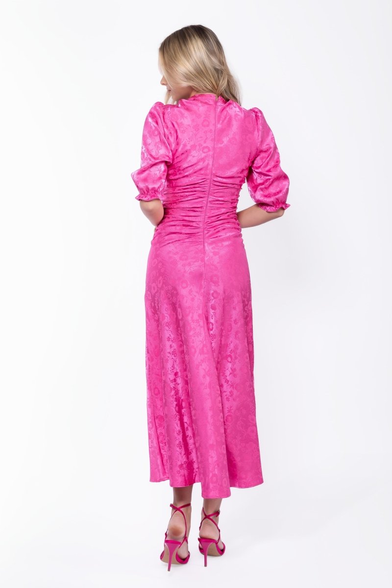 Audrey Dress Short Sleeve (Hot Pink) - Glamourous Grace