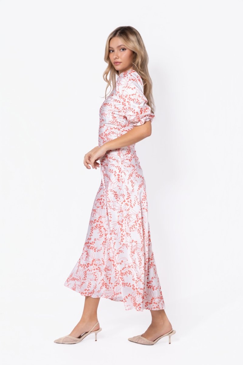 Audrey Dress Short Sleeve (Ivory Flower) - Glamourous Grace
