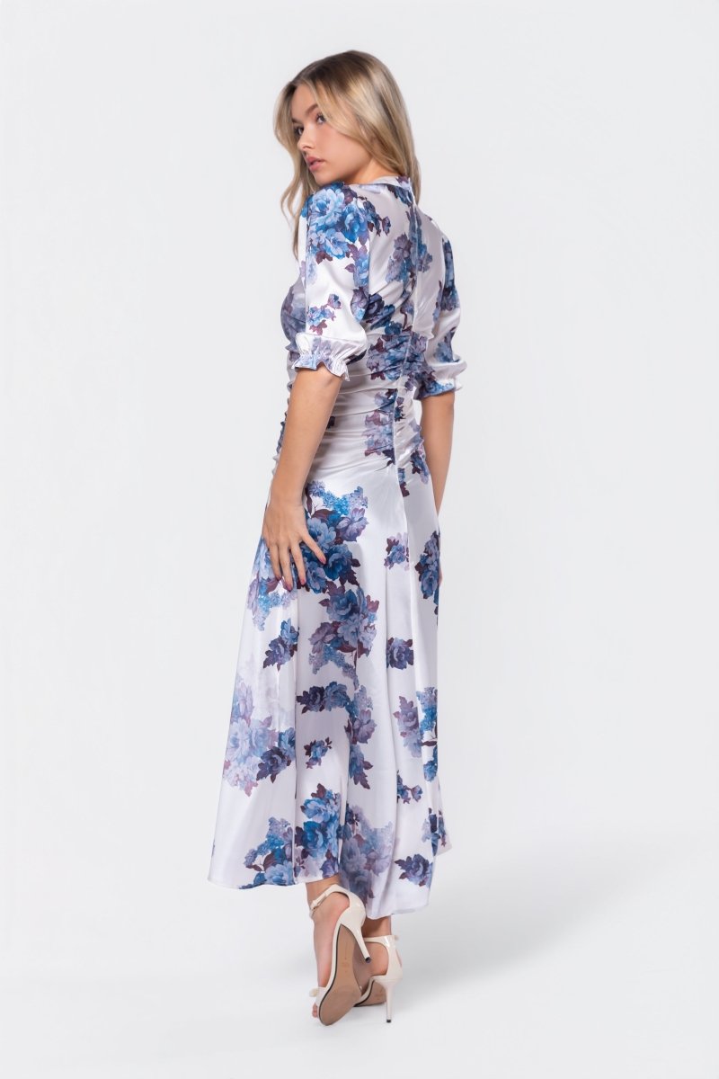 Audrey Dress Short Sleeve (Ivory Purple) - Glamourous Grace