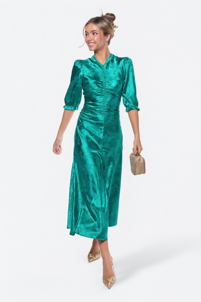 Audrey Dress Short Sleeve (Kelly Green) - Glamourous Grace