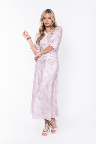 Audrey Dress Short Sleeve (Light Pink Flower)