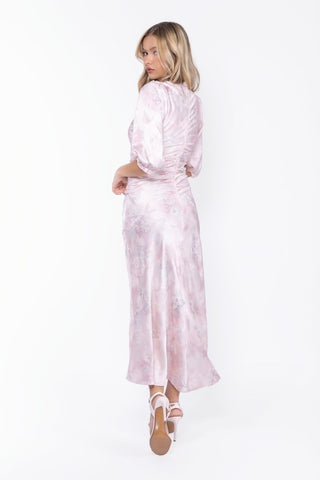 Audrey Dress Short Sleeve (Light Pink Flower)