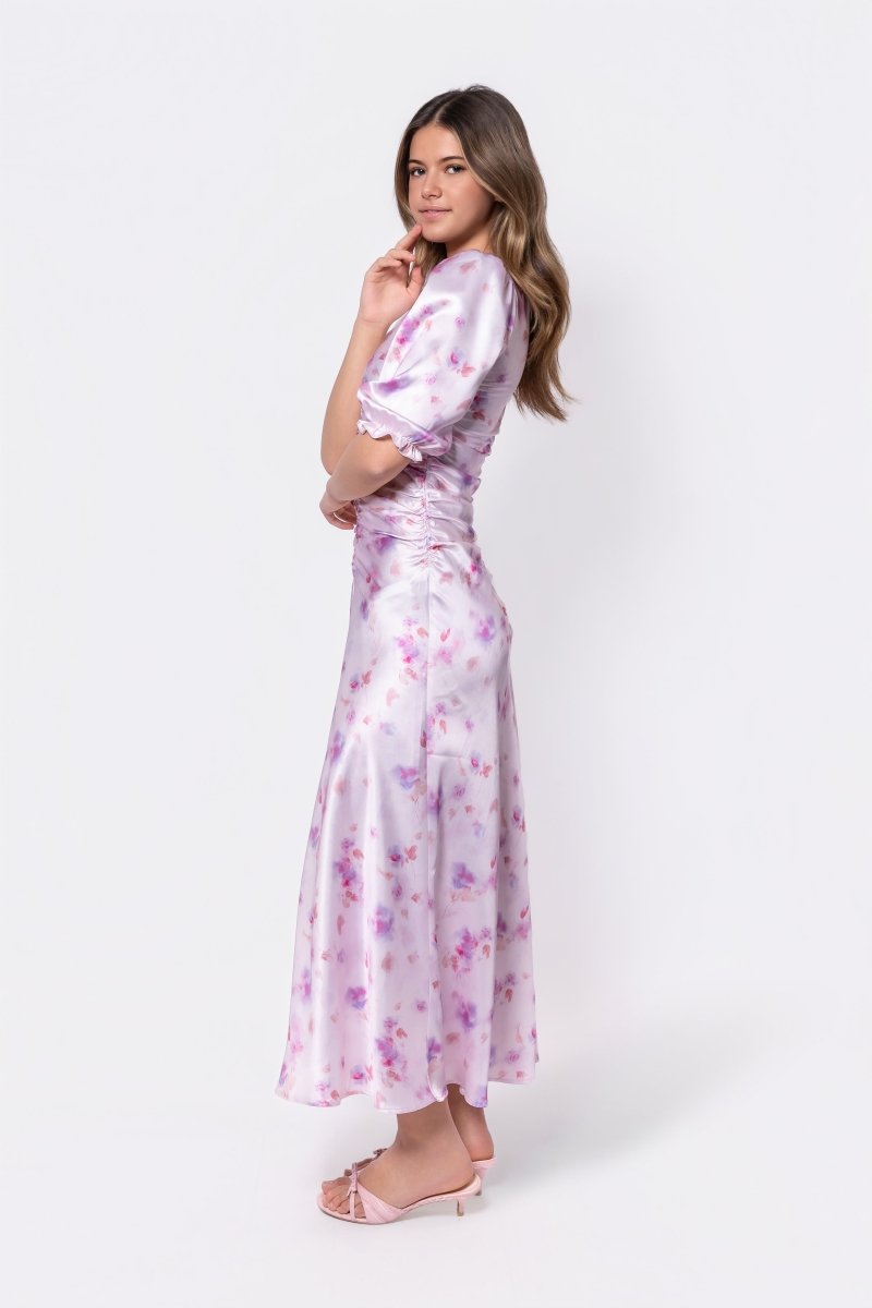 Audrey Dress Short Sleeve (Pink/Purple) - Glamourous Grace