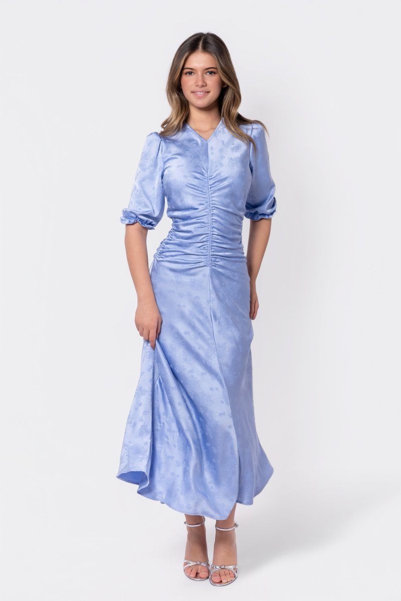 Audrey Dress Short Sleeve (Sky Blue) - Glamourous Grace