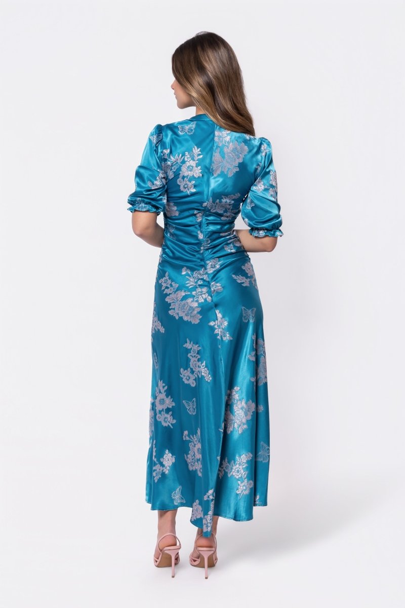 Audrey Dress Short Sleeve (Teal Green) - Glamourous Grace