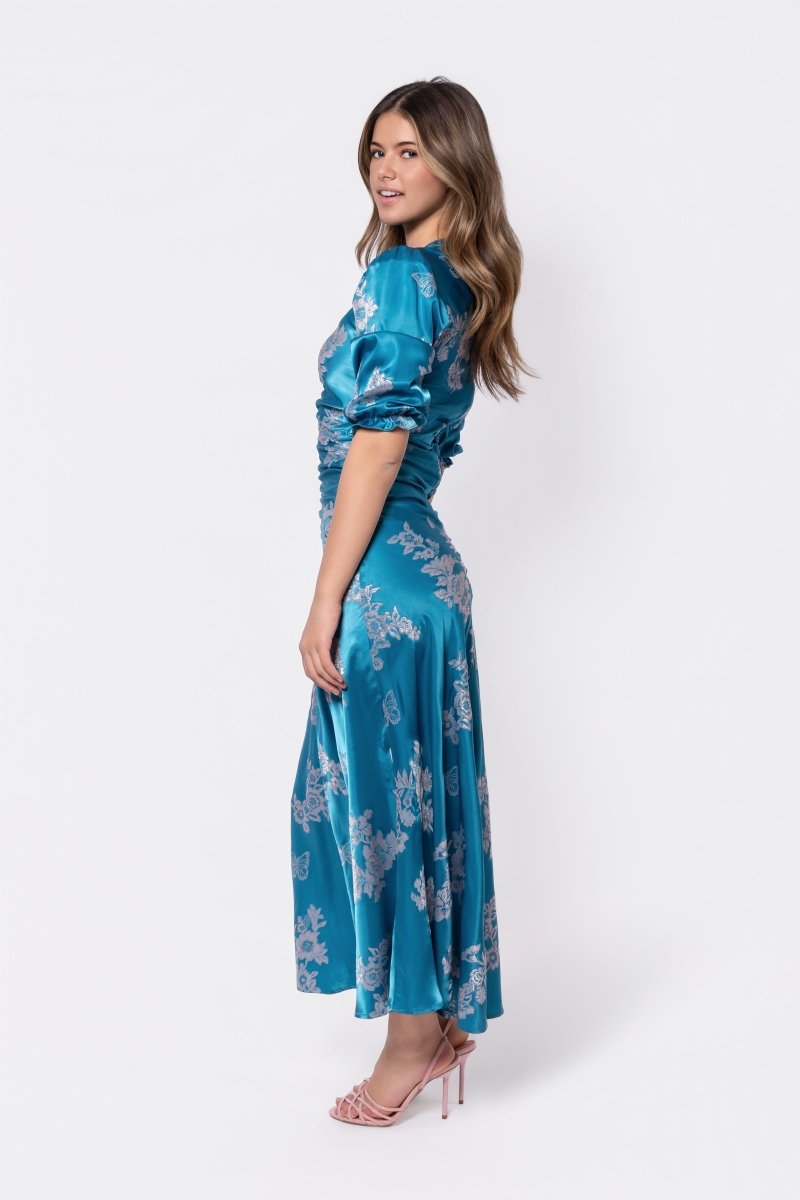 Audrey Dress Short Sleeve (Teal Green) - Glamourous Grace