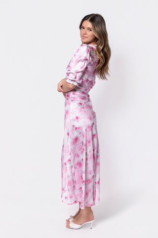 Audrey Dress Short Sleeve (White/Pink)