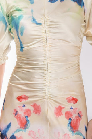 Audrey Dress Short Sleeve (Yellow Flower)