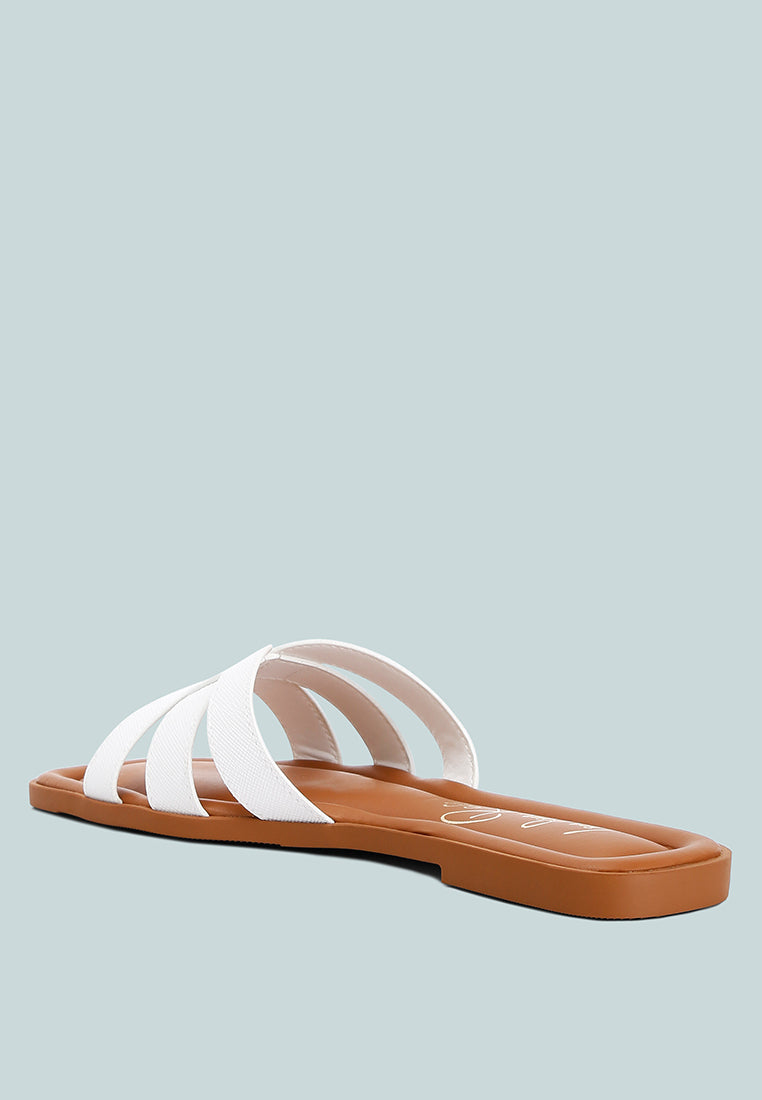 Aura Faux Leather Flat Sandals - Glamourous Grace
