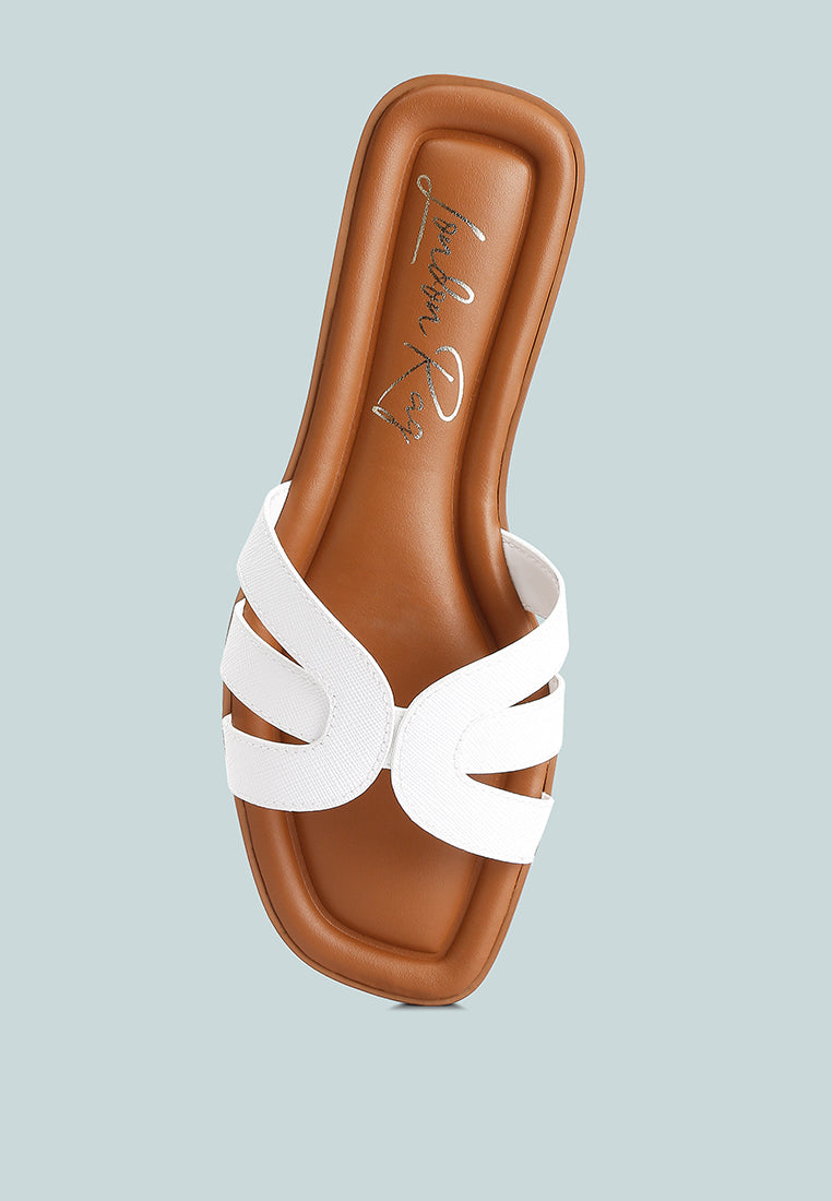 Aura Faux Leather Flat Sandals - Glamourous Grace