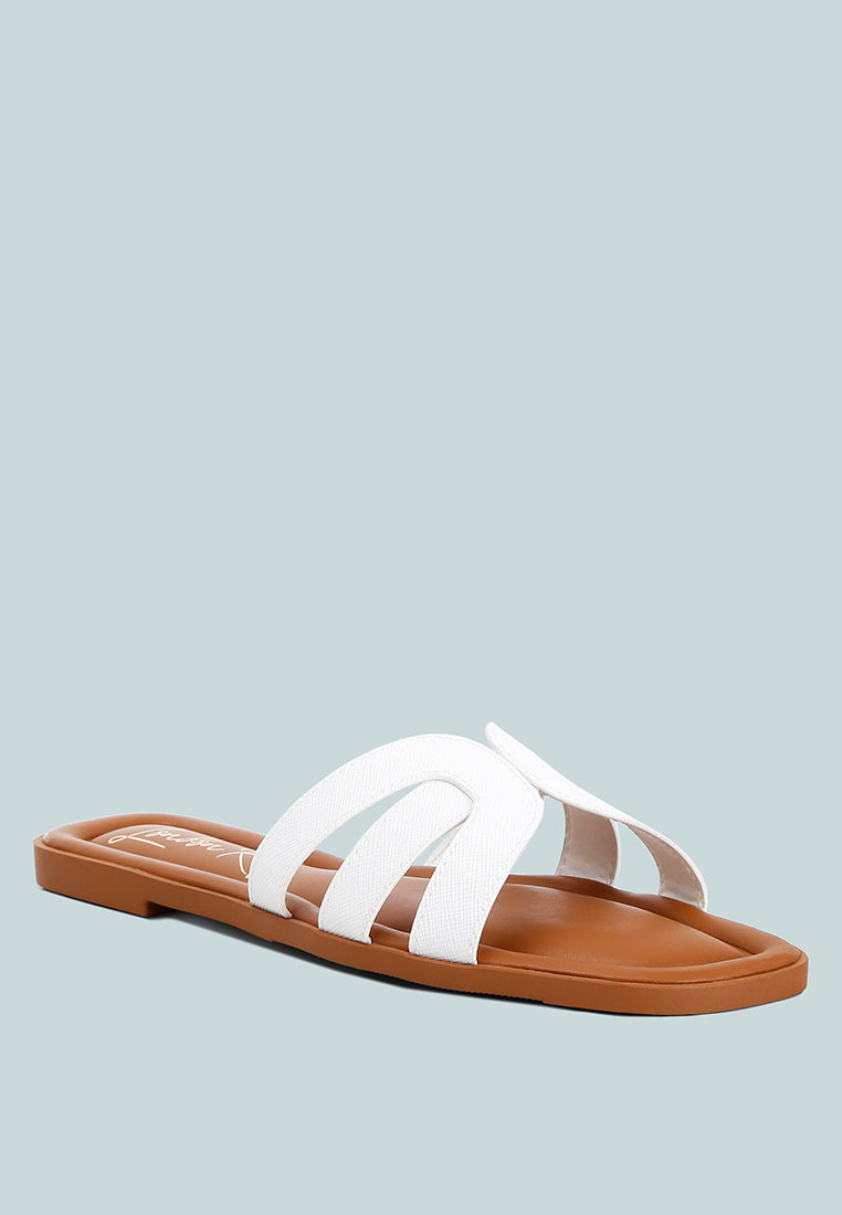 Aura Faux Leather Flat Sandals - Glamourous Grace