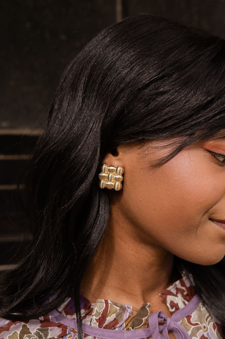 Ava - Statement Stud Earring - 18k Plated - Glamourous Grace