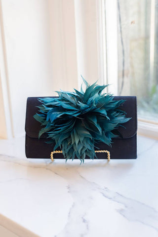 Avery Clutch -  Black - Feather