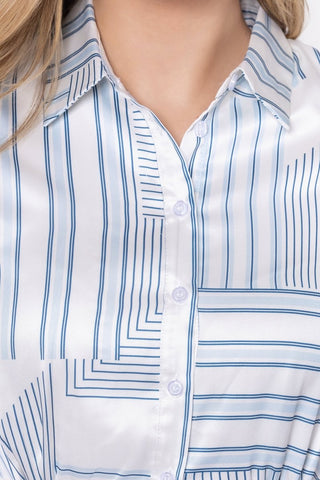 Aviana Dress (White/Blue)