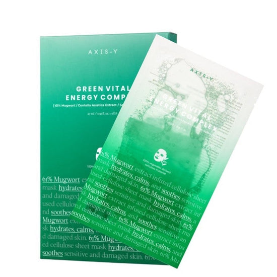 AXIS-Y 61% Mugwort Green Vital Energy Complex Sheet Mask 27ml x 5pcs - Glamourous Grace