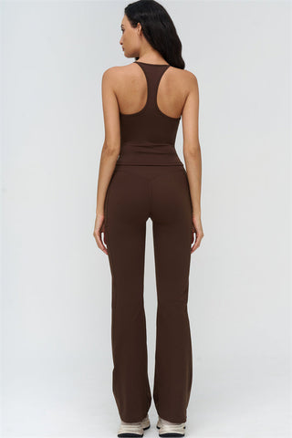 The BoldFit Crop Top Flared Leggings 2-Piece Set