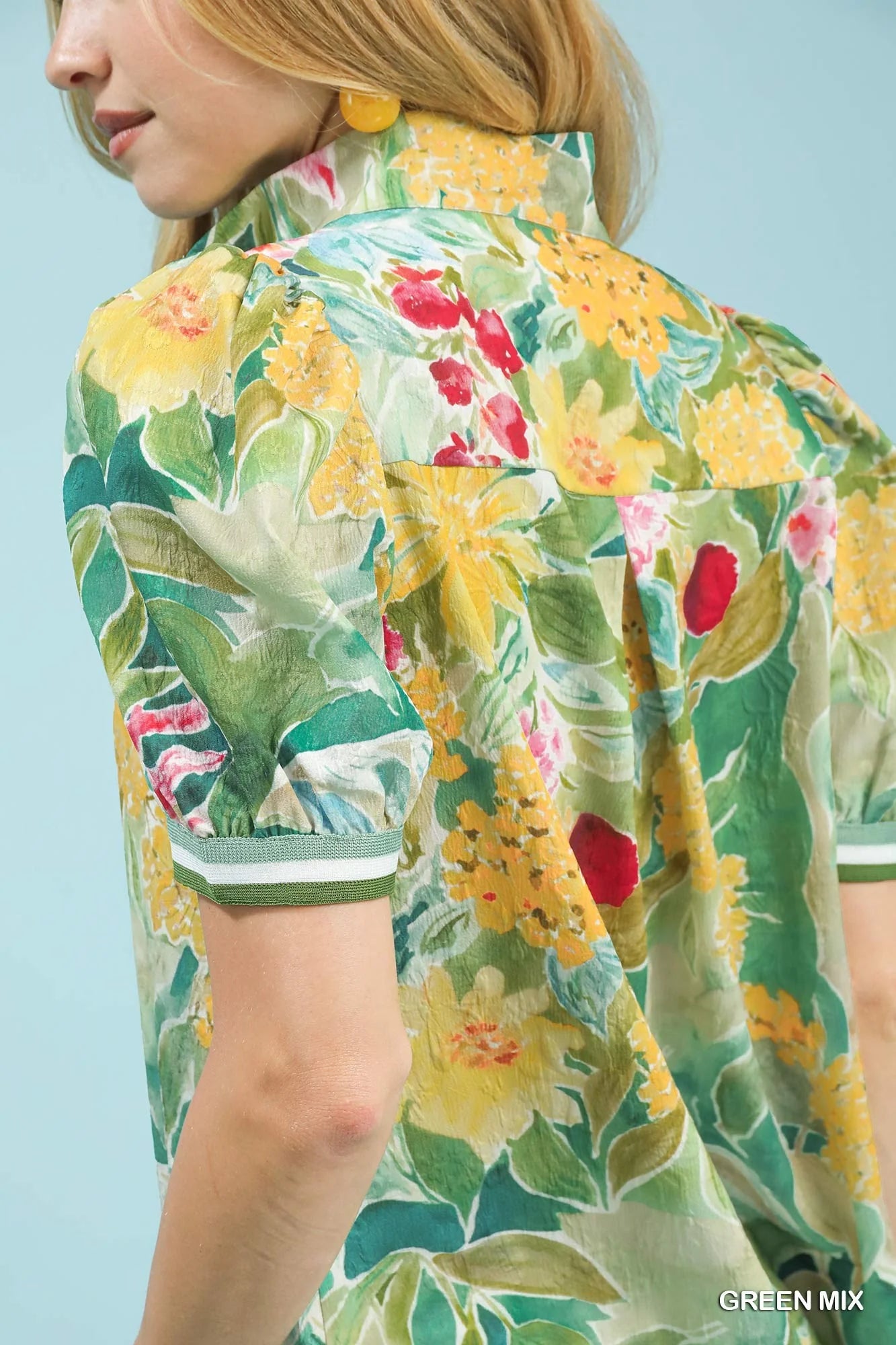 Umgee Jacquard Bloomscape Print Top - Glamourous Grace